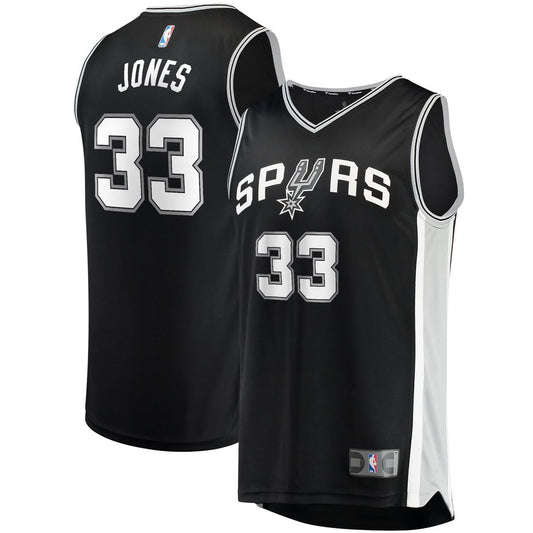 Tre Jones | San Antonio Spurs | Fast Break Replica Jersey - Icon Edition - Black