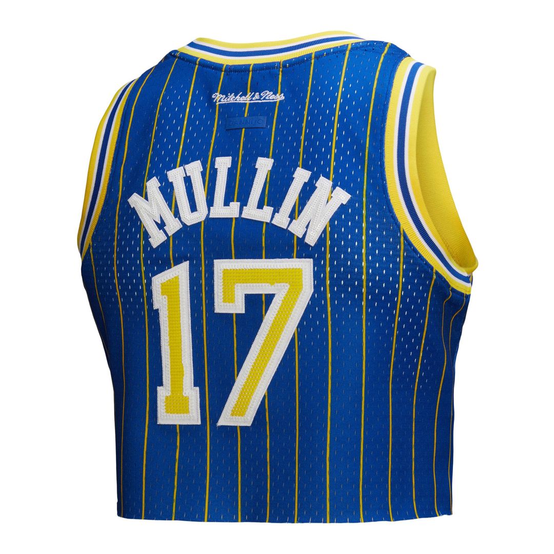Chris Mullin | Golden State Warriors | DANNIJO Women's Fashion Cropped Basketball Jersey - Royal