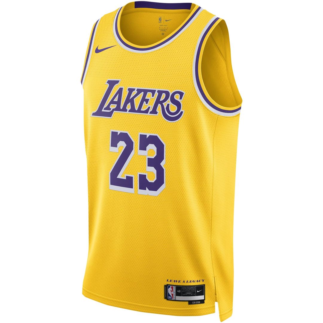 LeBron James | Los Angeles Lakers | Unisex Swingman Jersey - Icon Edition - Gold