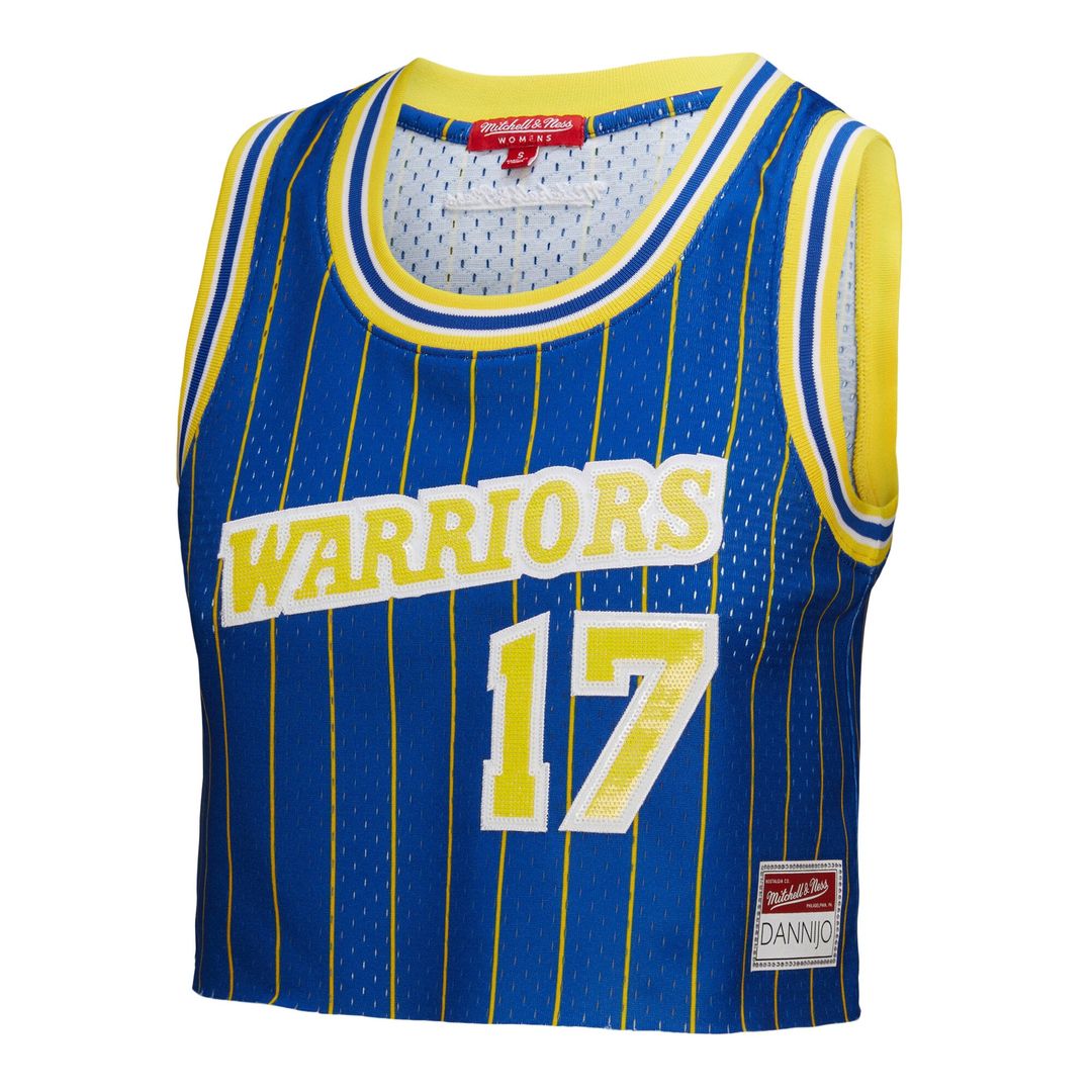 Chris Mullin | Golden State Warriors | DANNIJO Women's Fashion Cropped Basketball Jersey - Royal