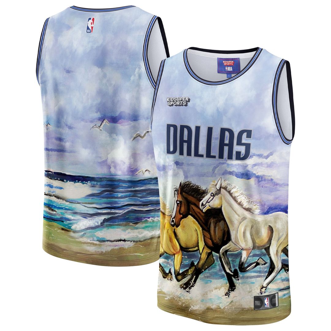 NBA & KidSuper Studios by | Dallas Mavericks | Unisex Hometown Jersey - Blue