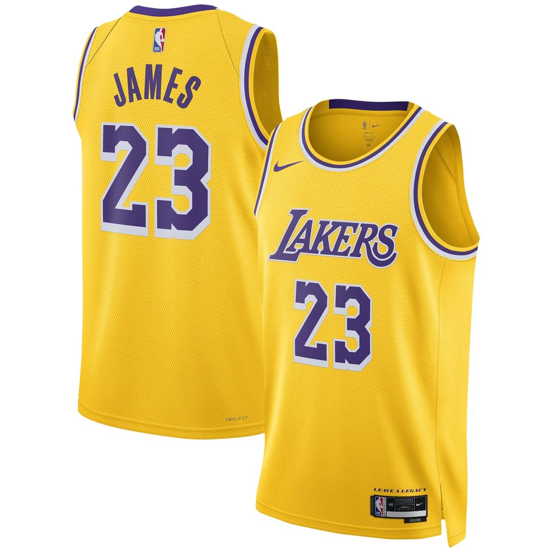 LeBron James | Los Angeles Lakers | Unisex Swingman Jersey - Icon Edition - Gold