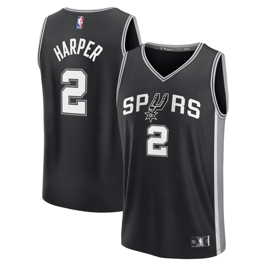 Dylan Harper | San Antonio Spurs | Fast Break Jersey - Black - Icon Edition