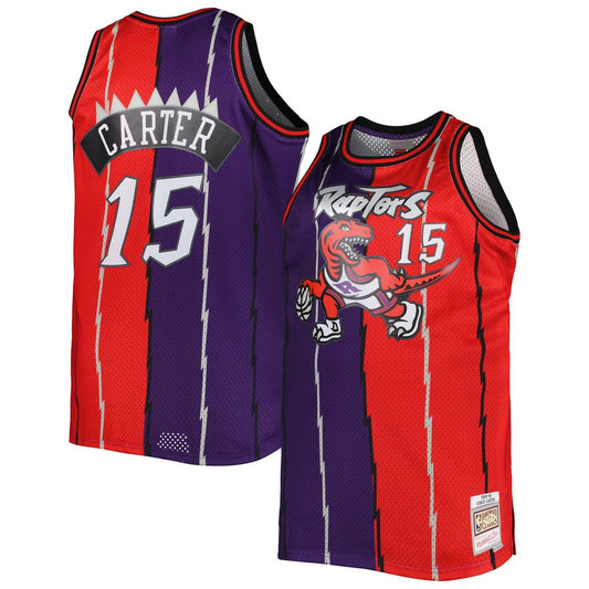 Vince Carter | Toronto Raptors | Big & Tall Hardwood Classics 1998/99 Split Swingman Jersey - Purple/Red