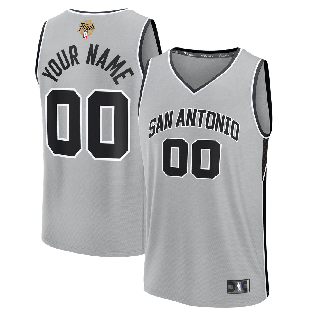 San Antonio Spurs | Youth 2026 NBA Finals Fast Break Custom Jersey - Statement Edition - Silver