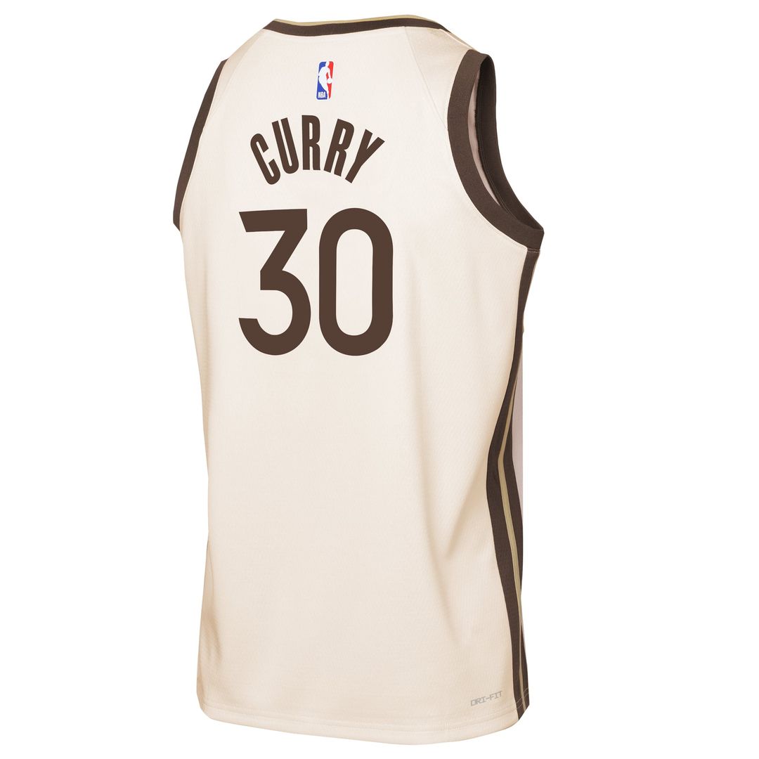 Stephen Curry | Golden State Warriors | Youth 2025/26 City Edition Swingman Jersey - Tan