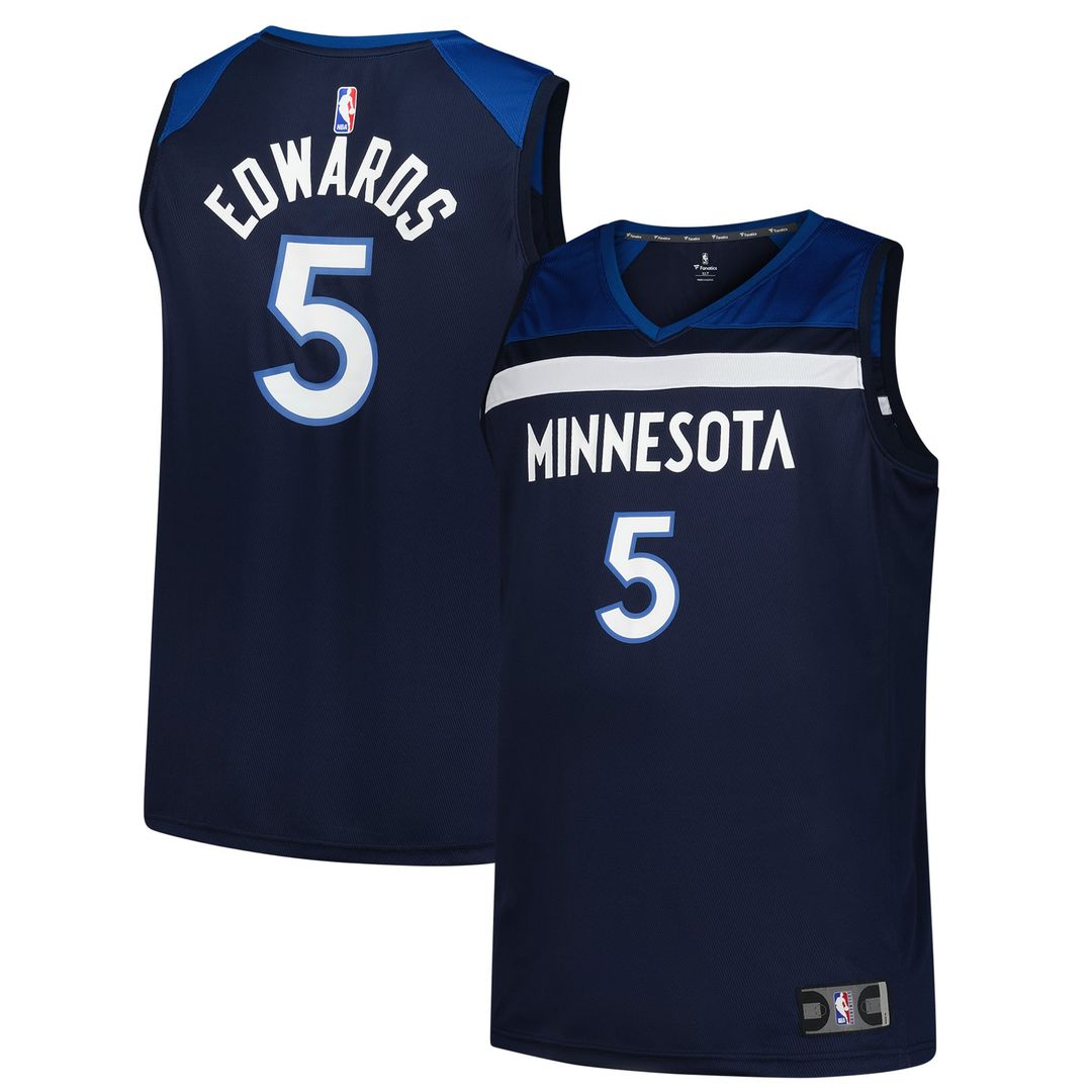 Anthony Edwards | Minnesota Timberwolves | Big & Tall Fast Break Jersey - Icon Edition - Navy