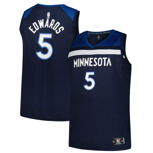 Anthony Edwards | Minnesota Timberwolves | Big & Tall Fast Break Jersey - Icon Edition - Navy