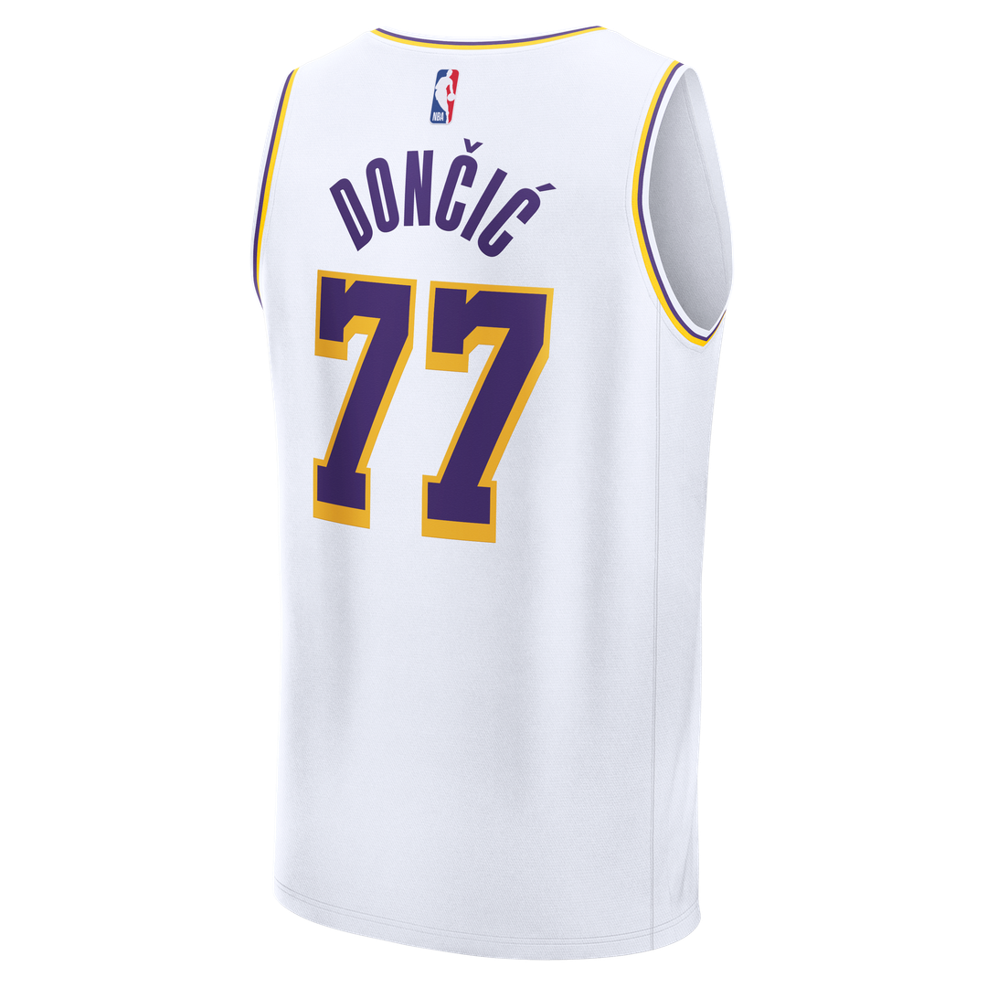 Luka Doncic | Los Angeles Lakers | Youth Fast Break Replica Jersey - White - Association Edition