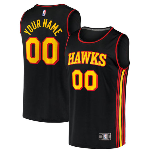 Atlanta Hawks | Youth Fast Break Replica Custom Jersey - Statement Edition - Black