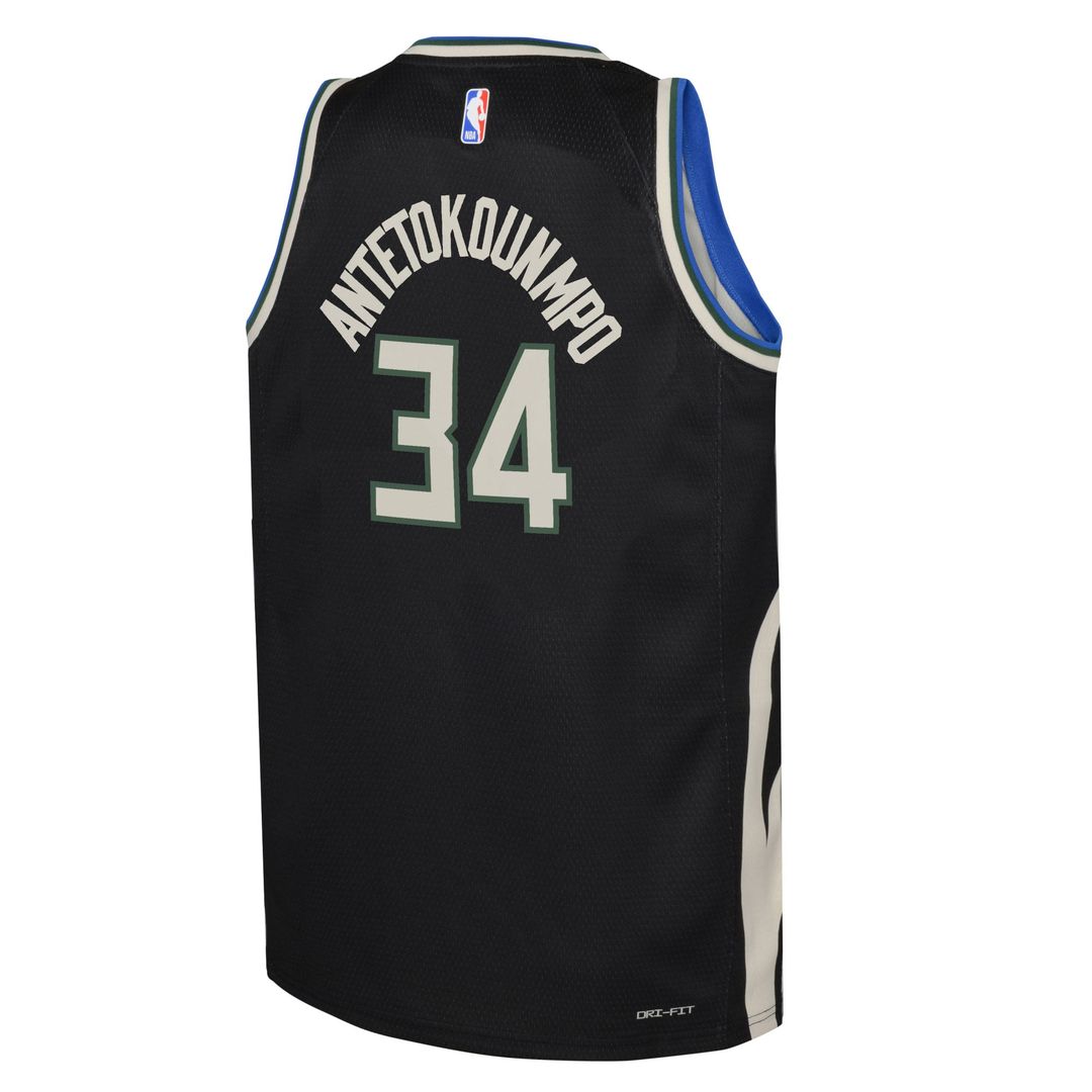 Giannis Antetokounmpo | Milwaukee Bucks | Youth Swingman Jersey - Statement Edition - Black