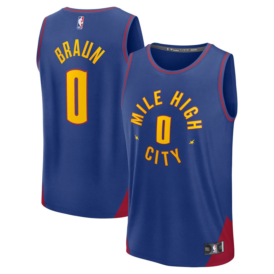 Christian Braun | Denver Nuggets | Fast Break Replica Player Jersey - Statement Edition - Blue